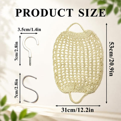Hamaca colgante macramé cocina 4 ganchos