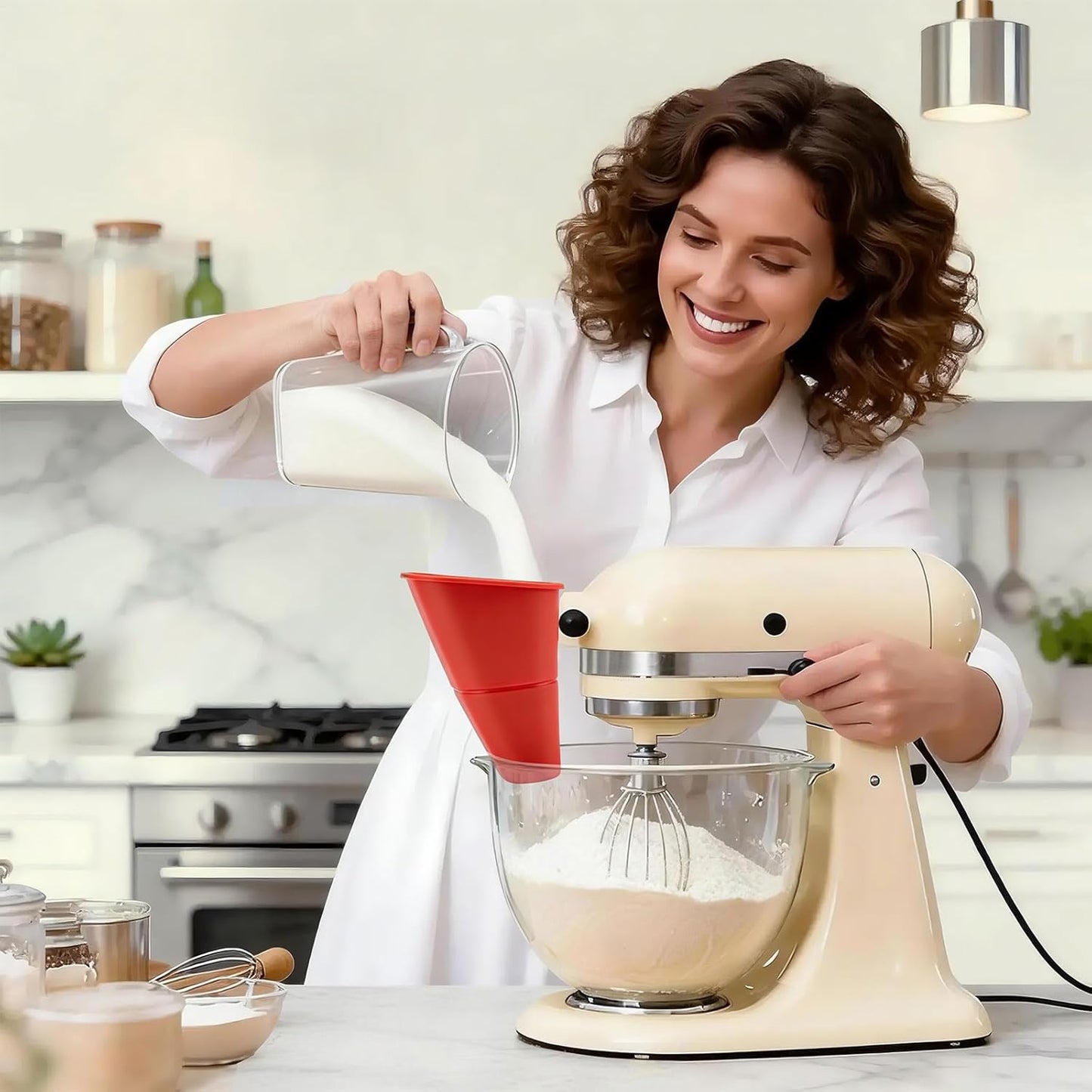 Embudo silicona cocina antisalpicaduras adapta cabezal