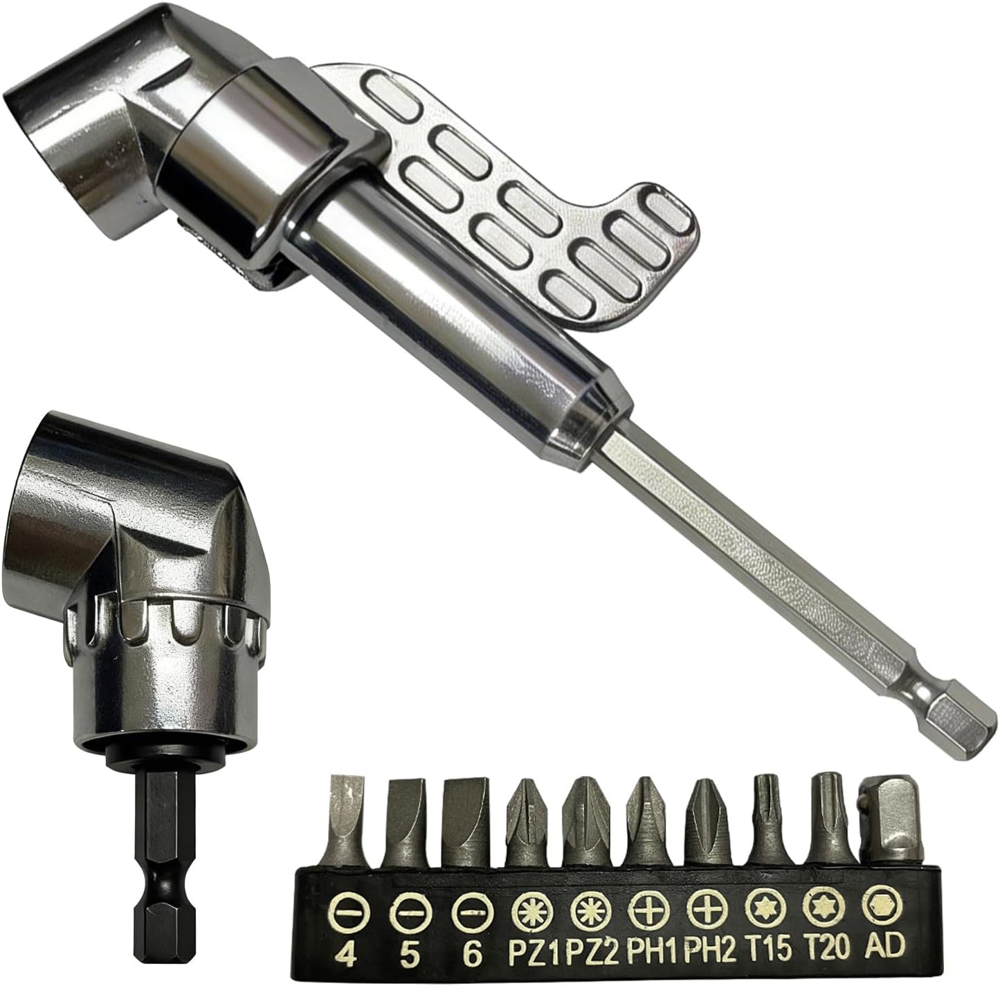 Kit adaptadores taladro 5-1/2 y 2-7/16 pulg con 10 puntas