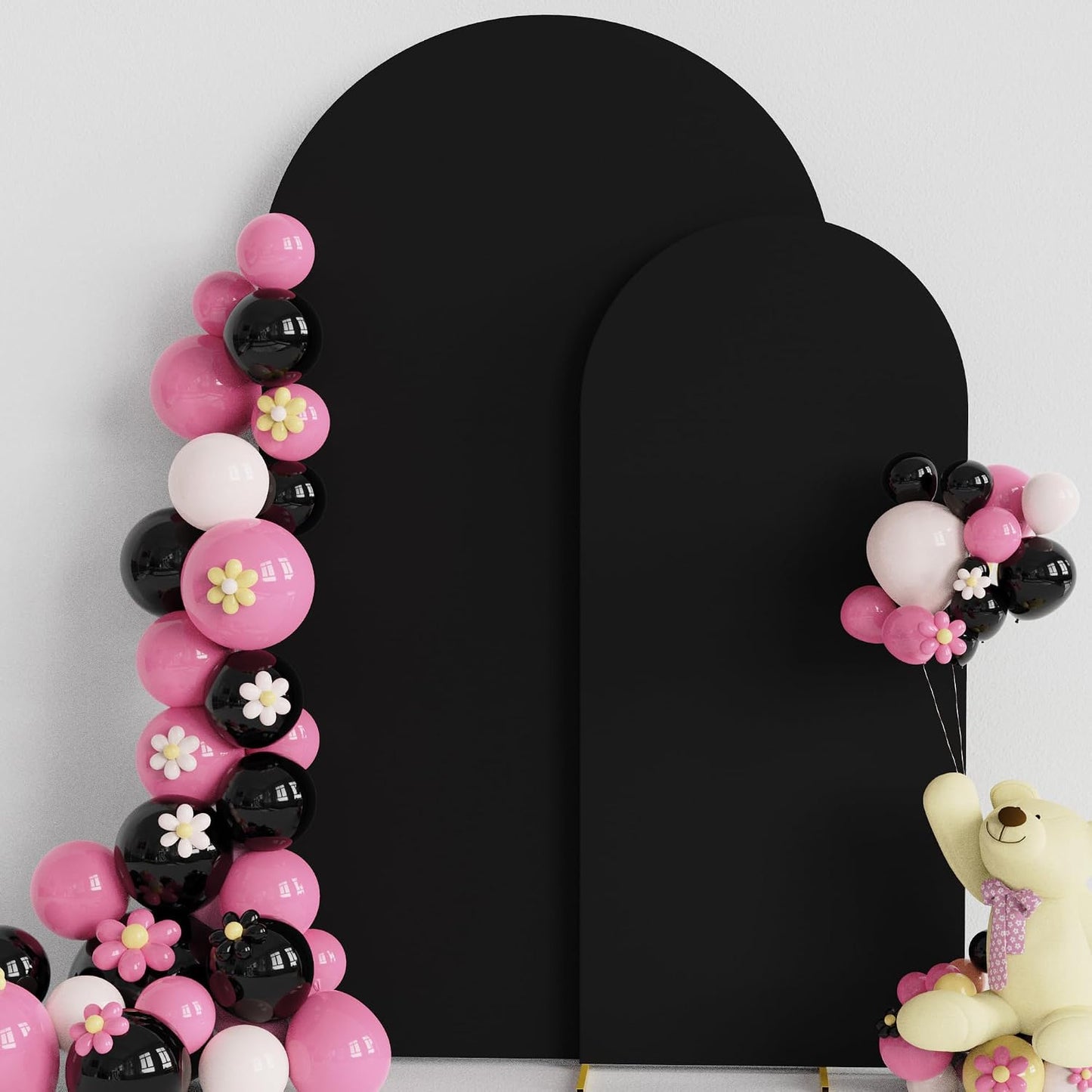 Funda arco boda 7.2ft spandex negro ajustado juego 2
