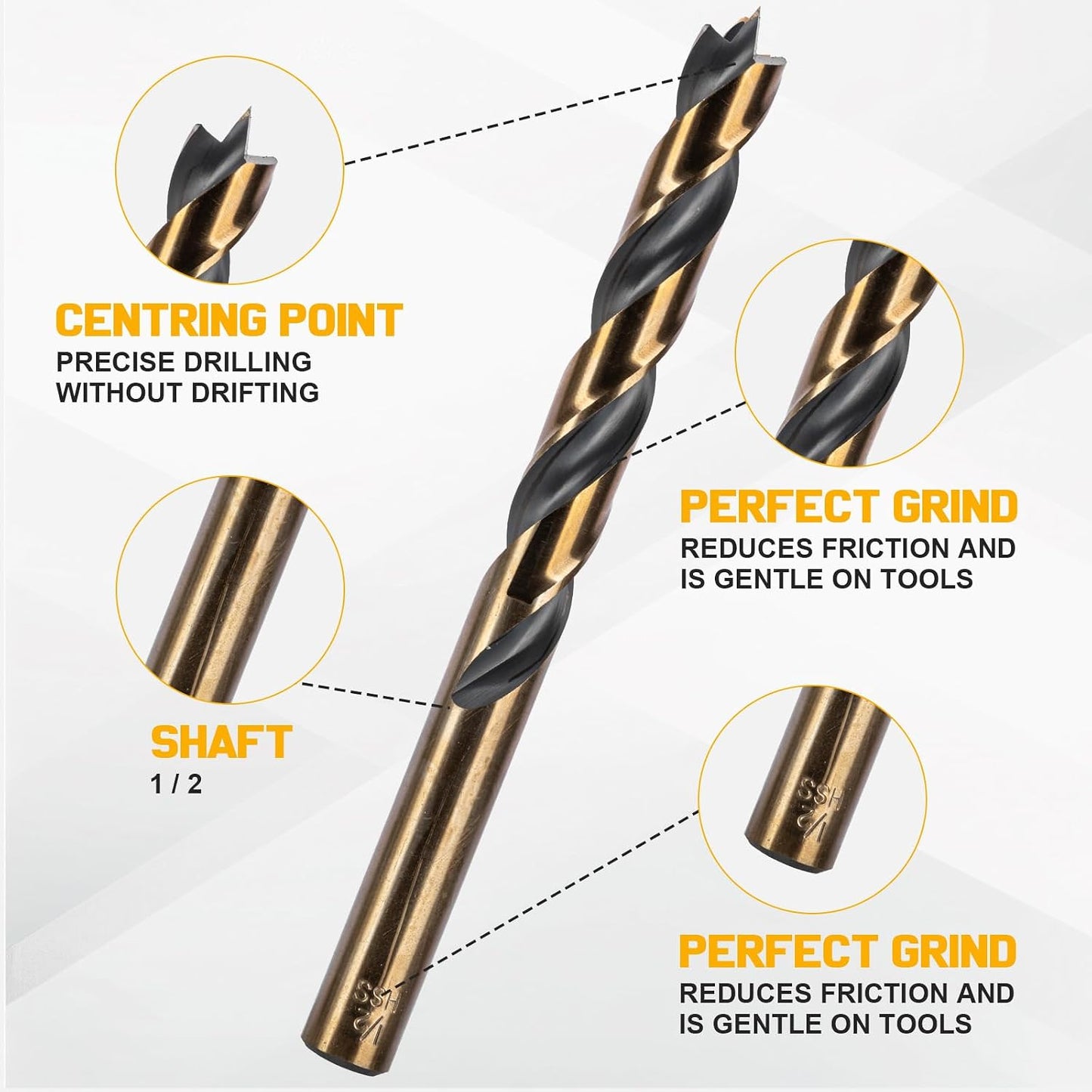 Set 29 Brocas HSS Madera Dura con Estuche 1/16-1/2pulg