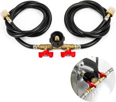 Manguera adaptadora propano 2 vías 5ft 350PSI con tanque QCC1