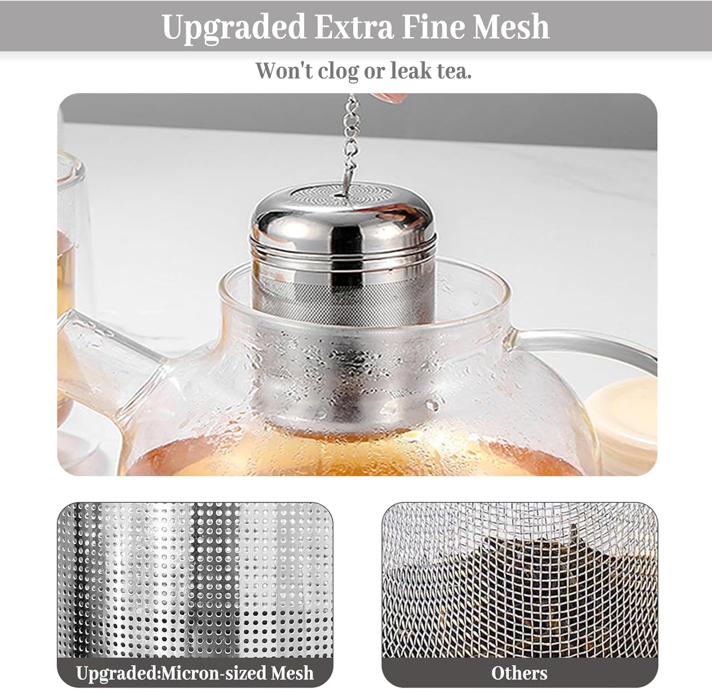 Infusor de té de acero inoxidable para hojas sueltas