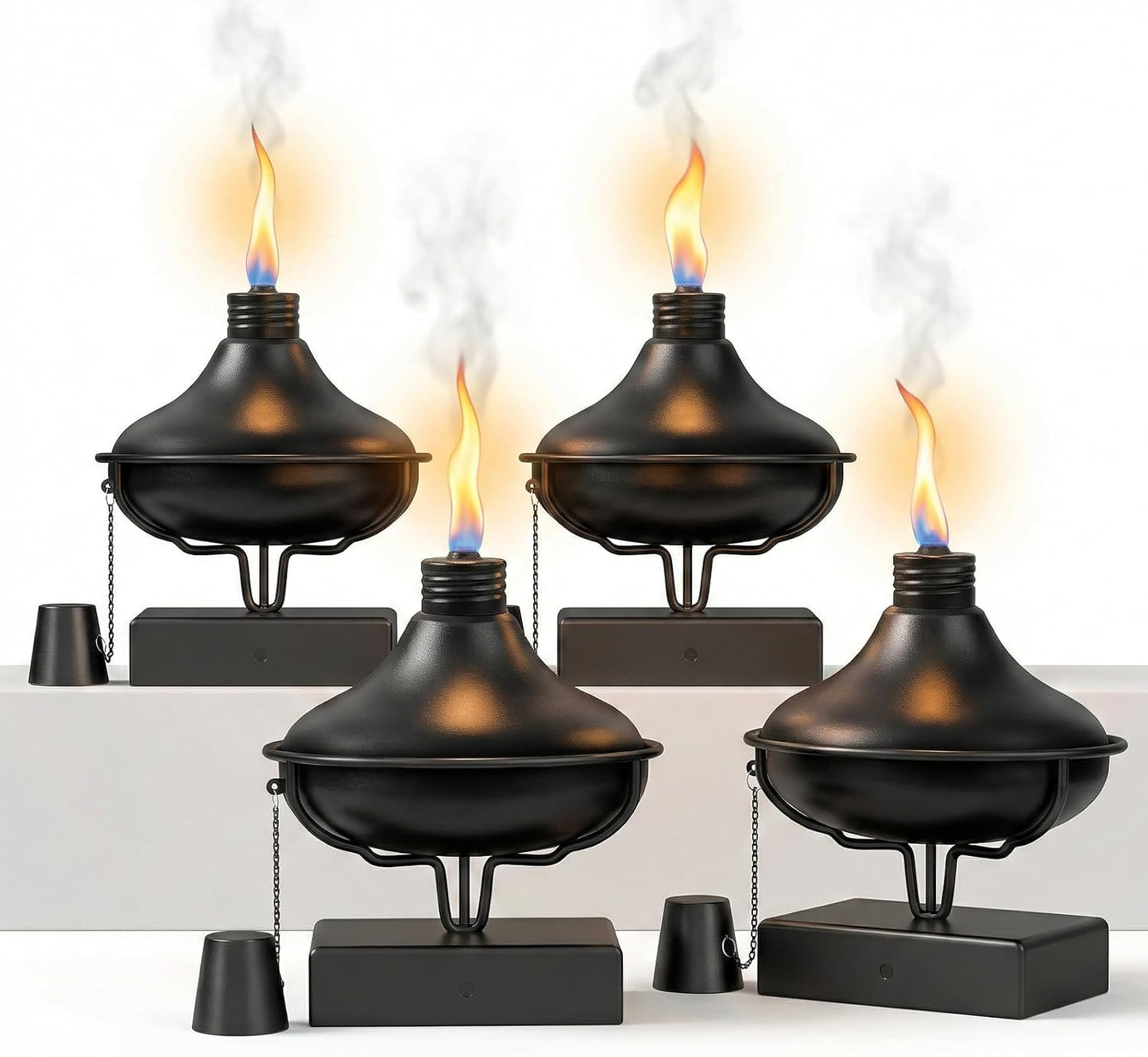 4 Luces Citronela Metal para Postes 4x4 5x5 6x6