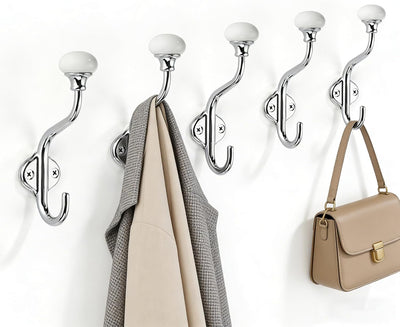 Ganchos para toalla cromo pulido set 5 para baño cocina