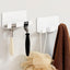 Soporte maquinilla ducha pack 2 gancho aluminio blanco