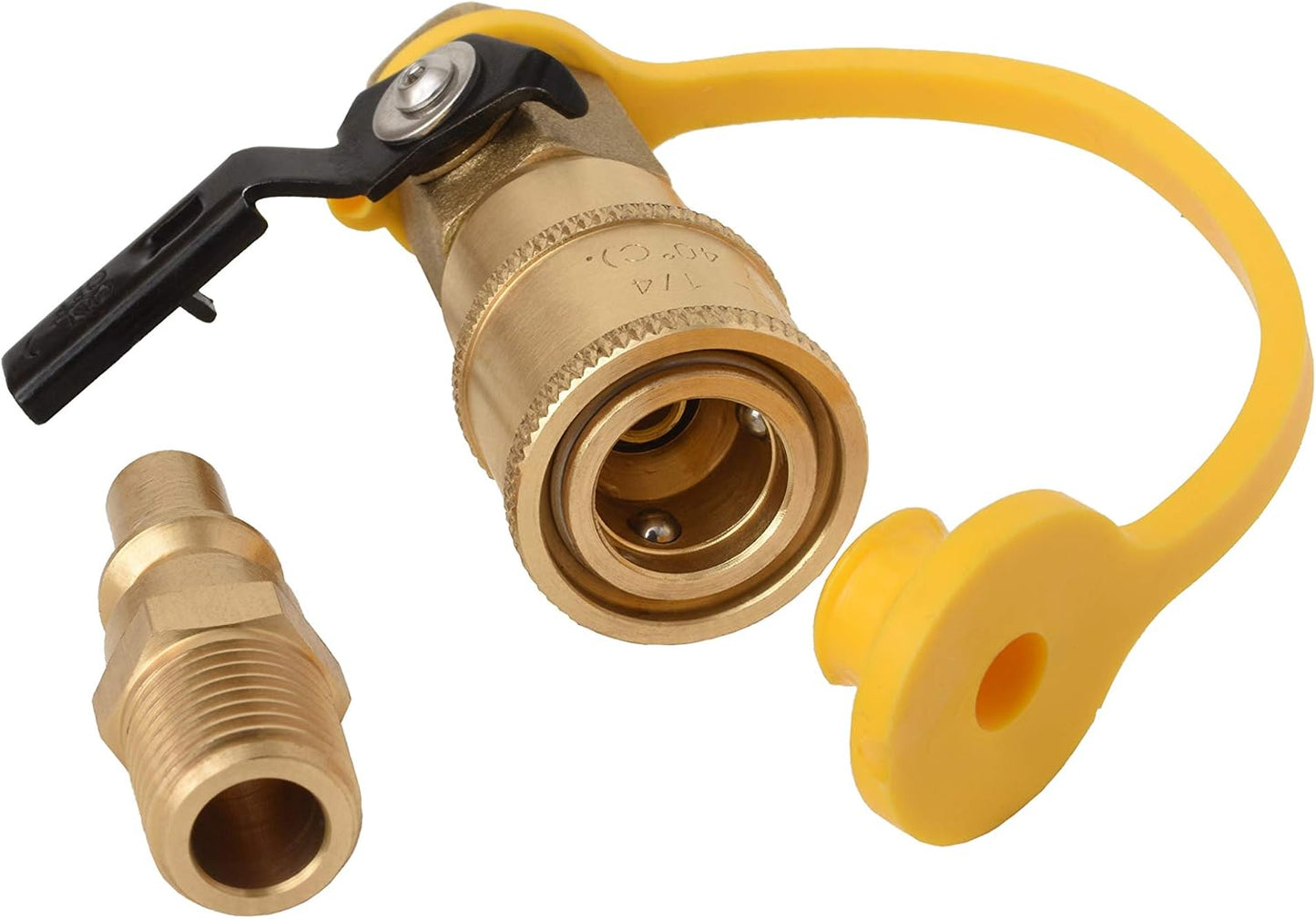 Adaptador propano RV 1/4pulg con válvula cierre