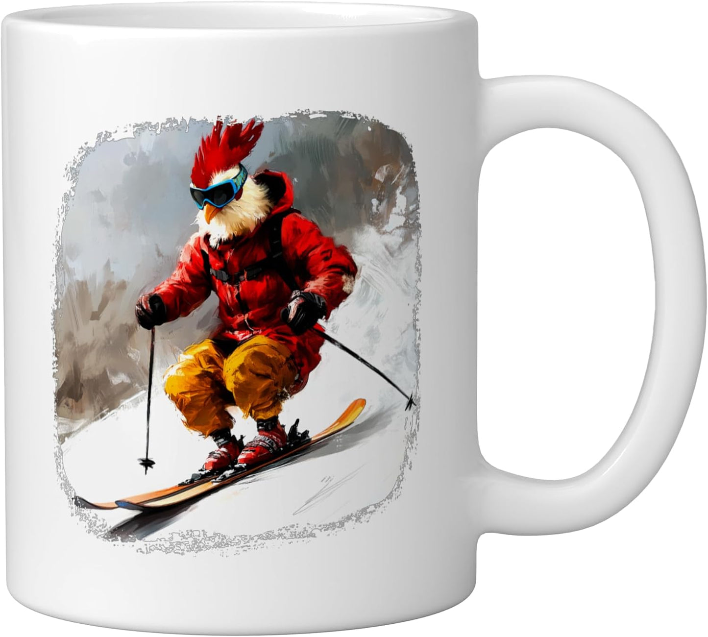 Taza Cerámica Pollo Blanca
