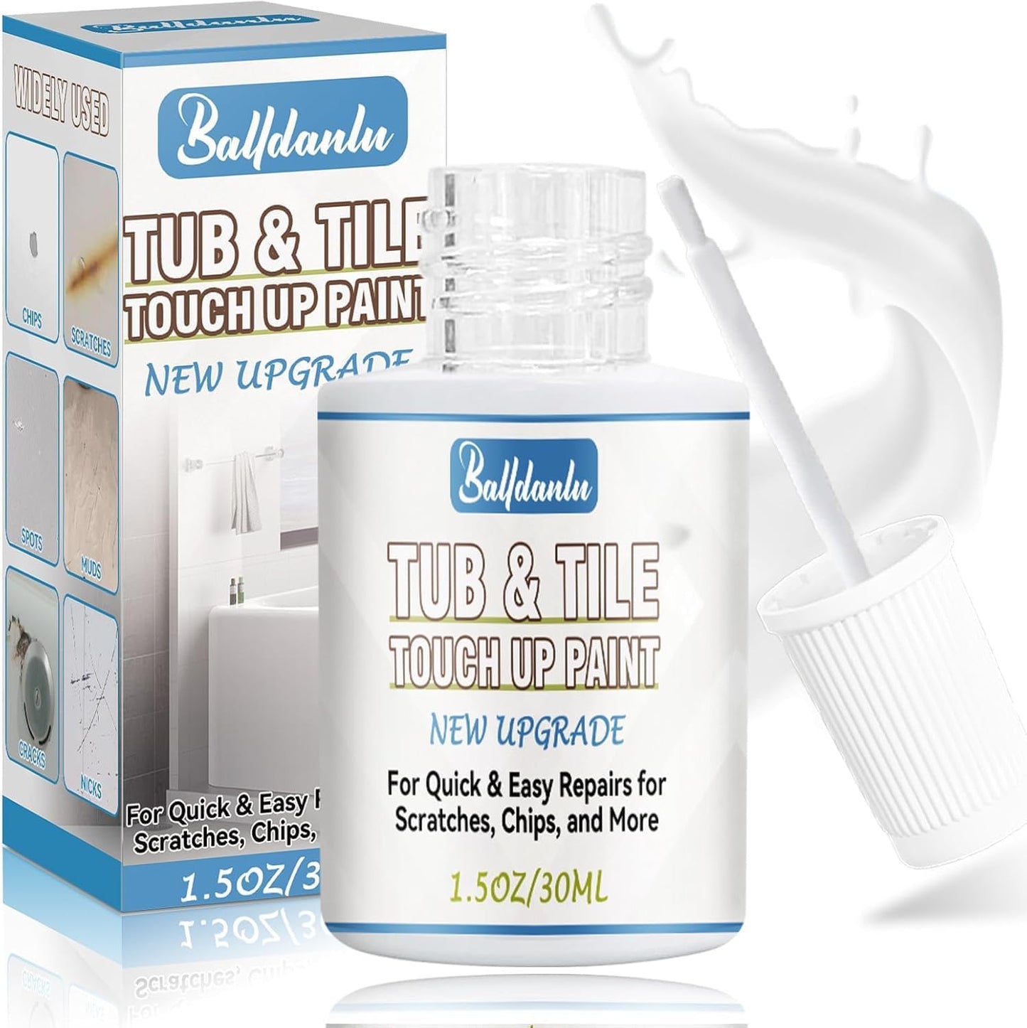 Lápiz pintura retoque blanco brillo alto para bañera y azulejos