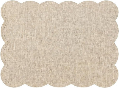 Juego de 4 manteles individuales reversibles con bordes festoneados