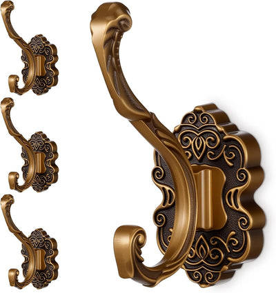 4 Ganchos Pared Vintage Oro Antiguo Resistentes para Colgar