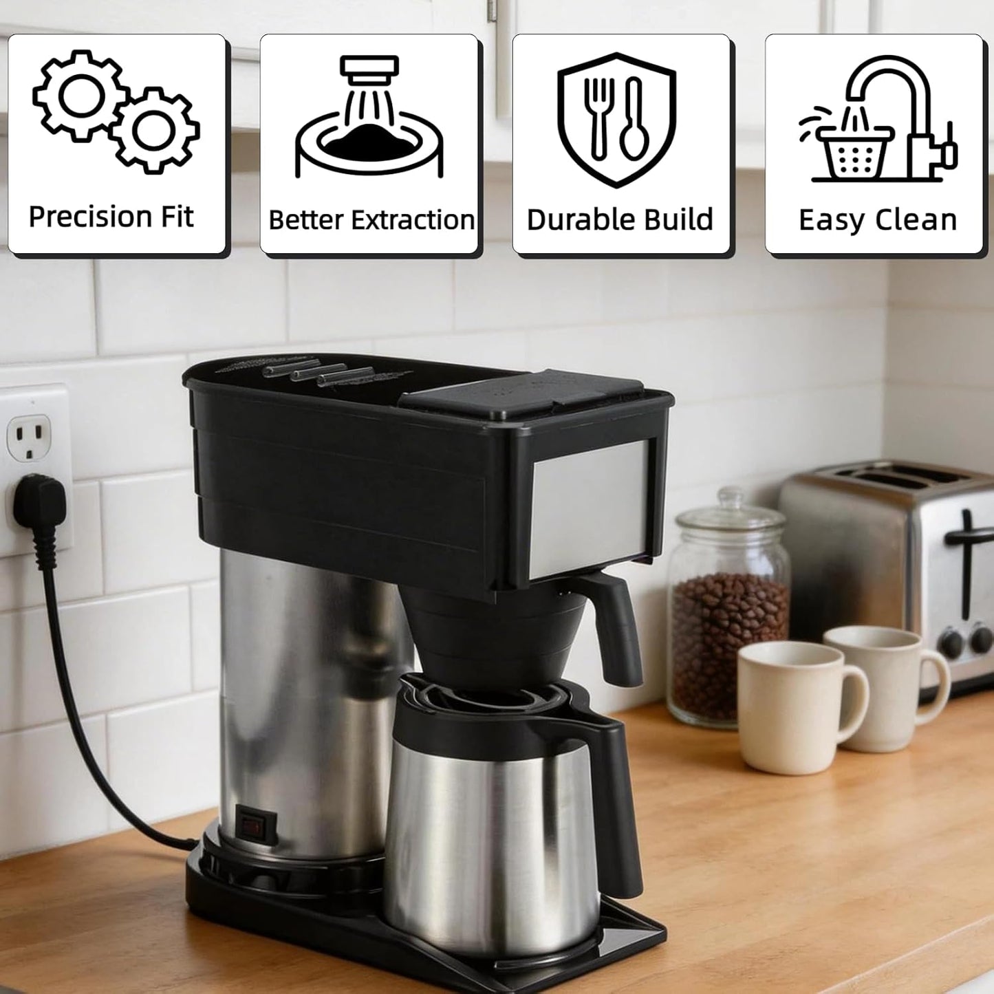 Cesta de embudo compatible con cafeteras Bunn BX BT BTX GR Velocidad