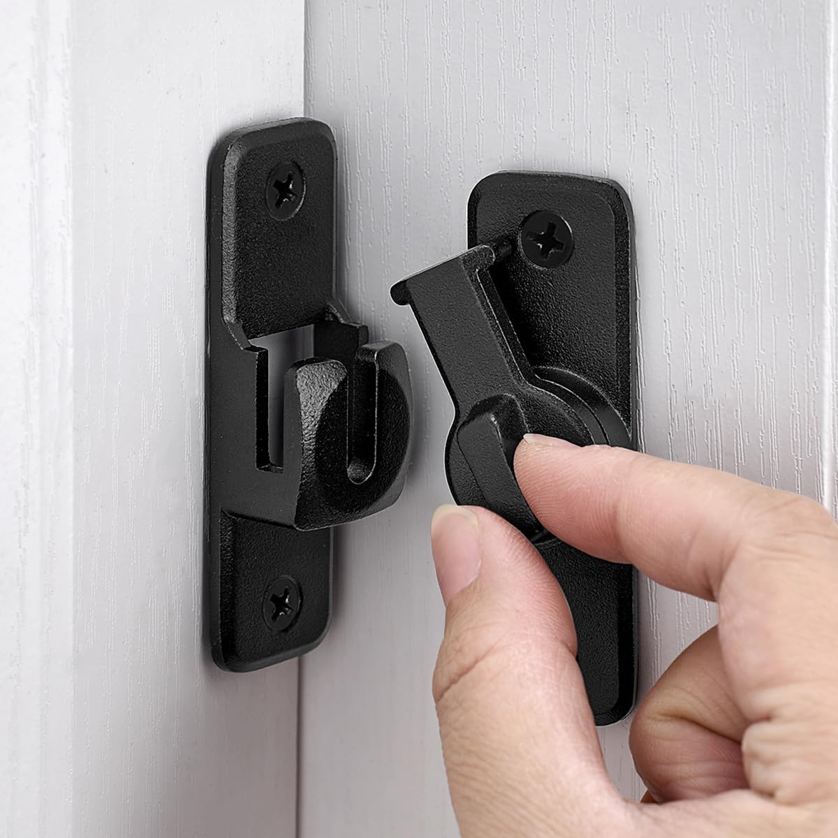 Pestillo puerta granero 90/180 grados negro mate