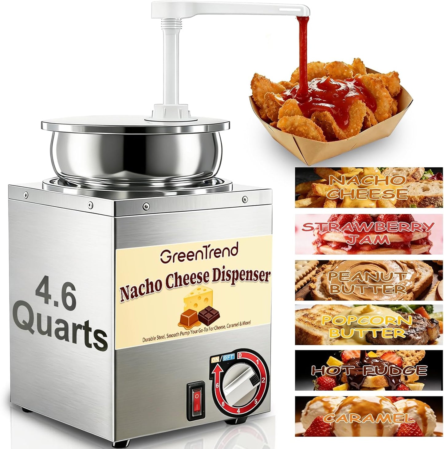 Dispensador queso nacho 4.6qt con bomba