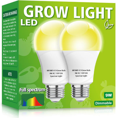 2 Pzas Bombilla LED Cultivo E26 9W 9000K