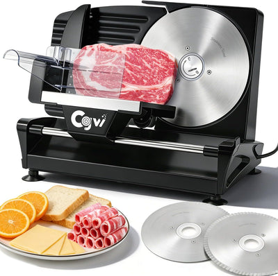 Rebanadora carne 220W 9pulg 2 cuchillas acero inox