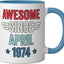 Taza cerámica azul/blanco desde abril 1974