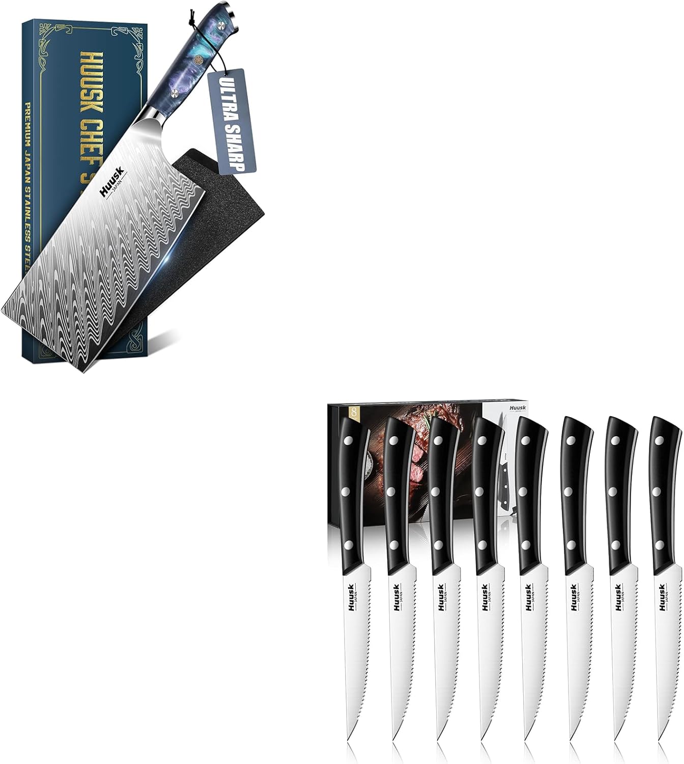 Set 8 Cuchillos Carne Acero Inox con Filo