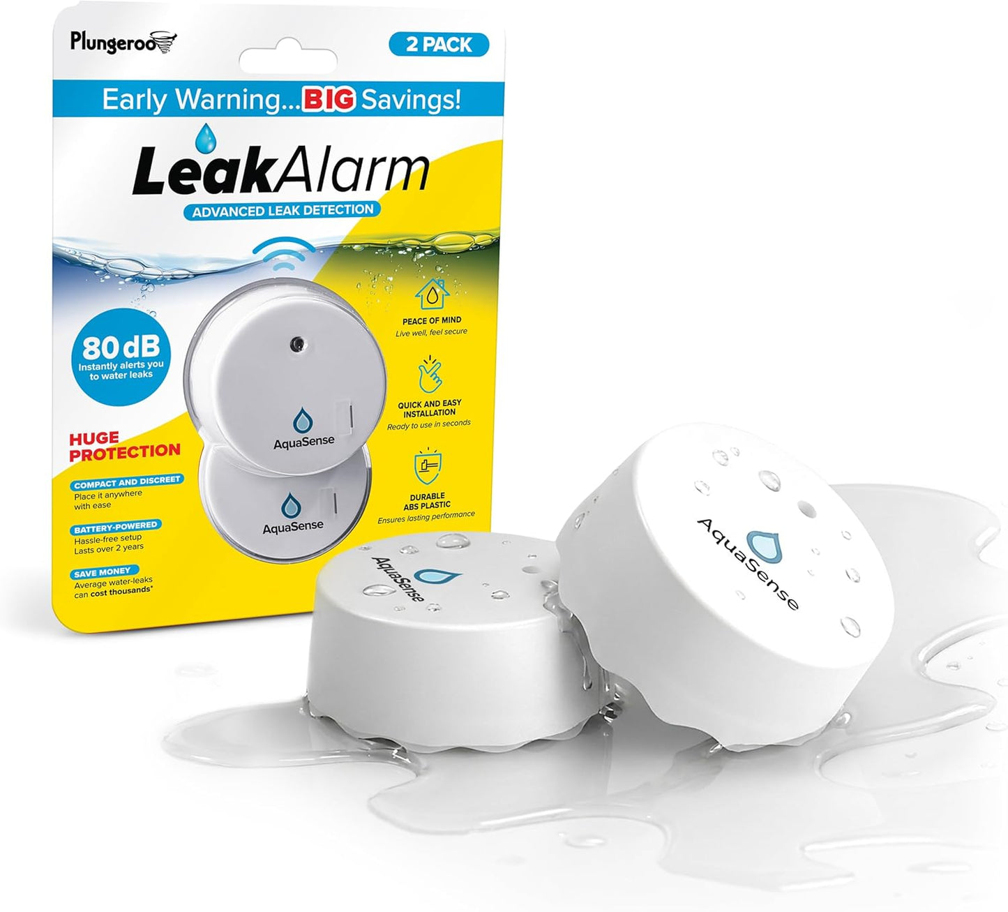 Sensor fugas agua inalámbrico alertas instantáneas hogar