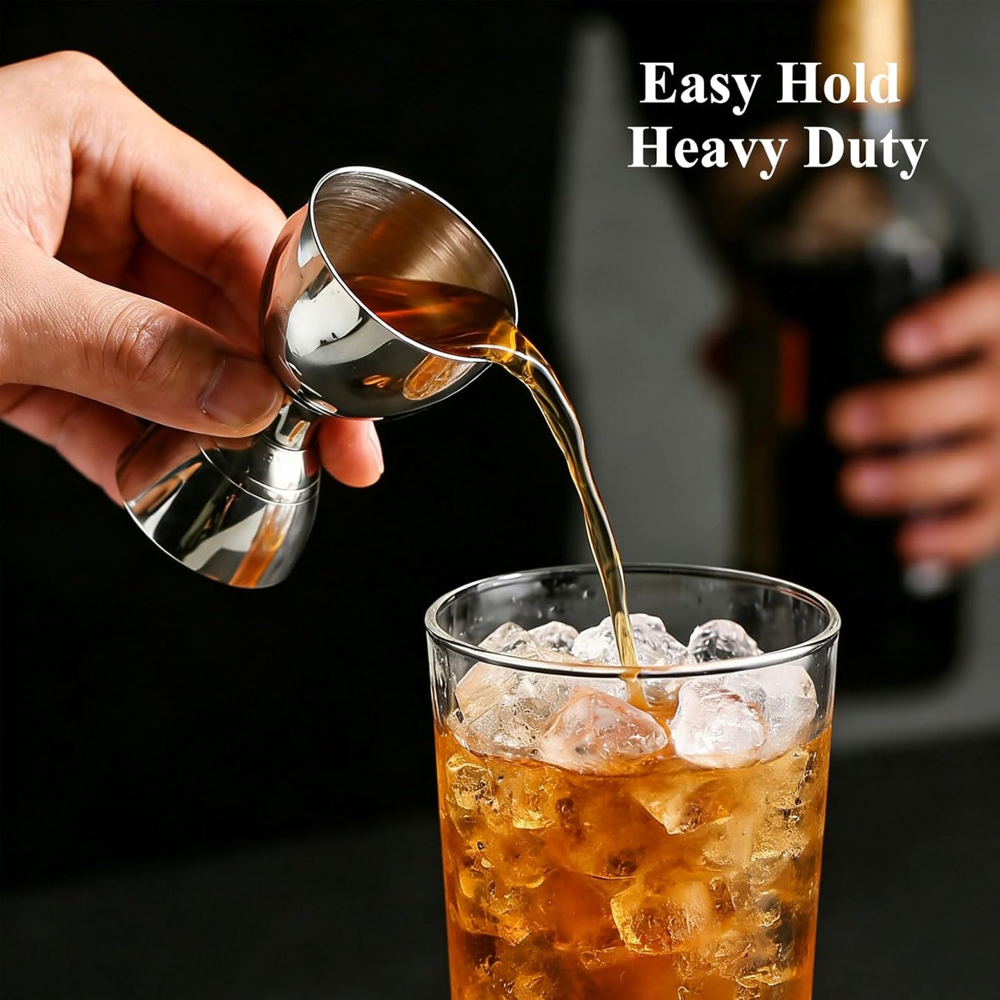 Jigger acero inox 1 y 2 oz con marcas interiores