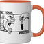 Taza Cerámica Entrenamiento Anime Monstruo Naranja/Blanco