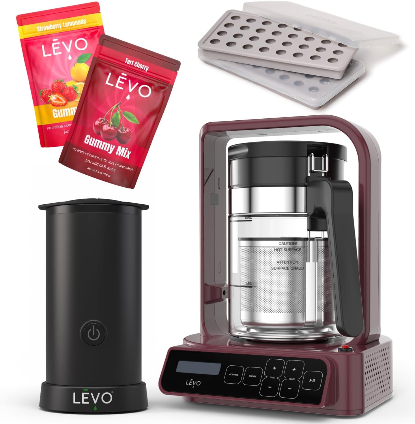 Set Mezclador Gomas y Infusor Aceite Rojo Mulbery
