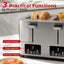 Tostadora acero inox 4 rebanadas pantalla LED 6 ajustes