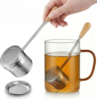 Infusor té suelto 2en1 acero inox 304 con asa