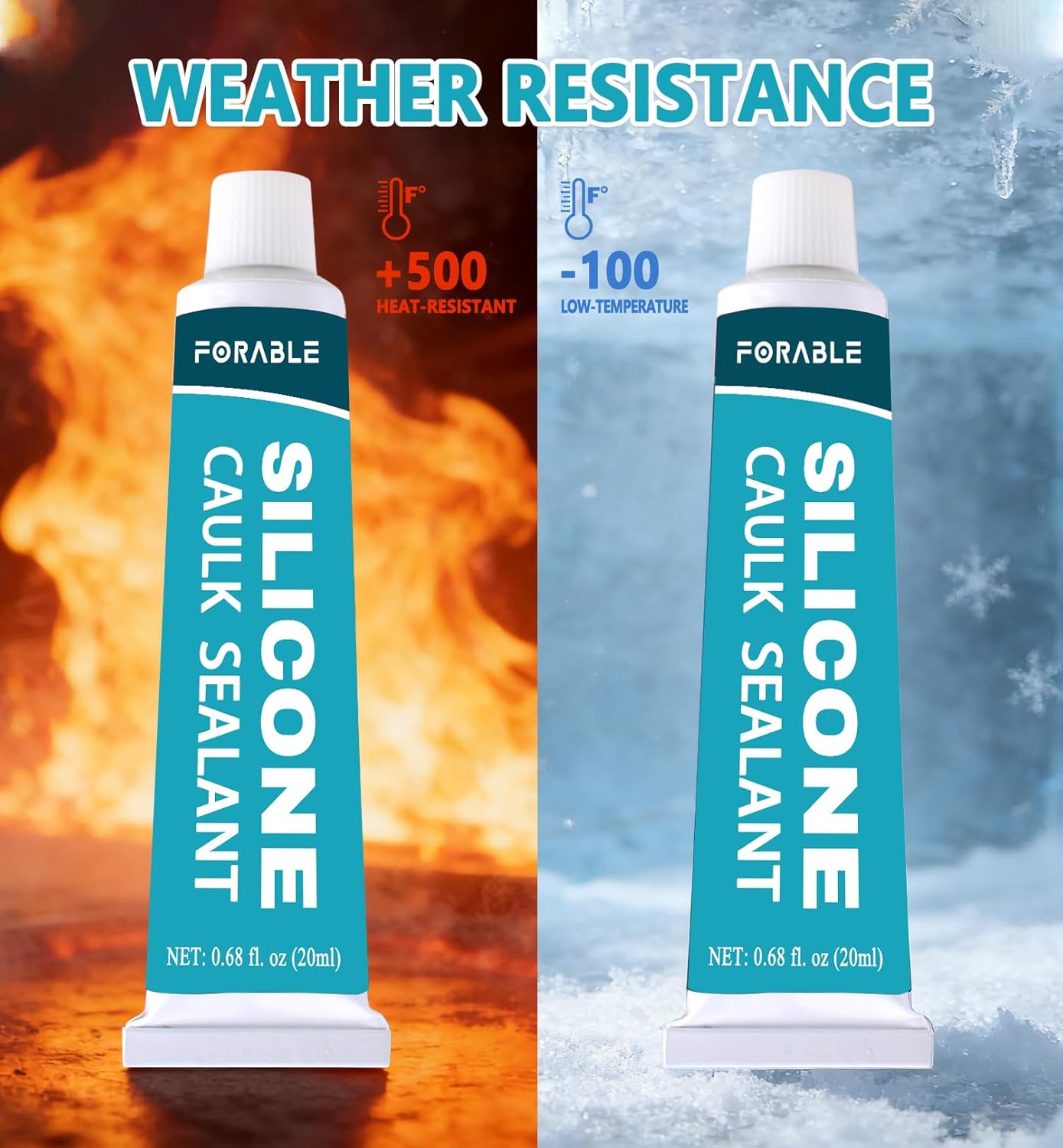 Sellador silicona transparente impermeable 0.68oz pack 2