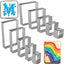 10 Pzas Cortador Galletas Rectangular y Molde Cuadrado Acero Inox