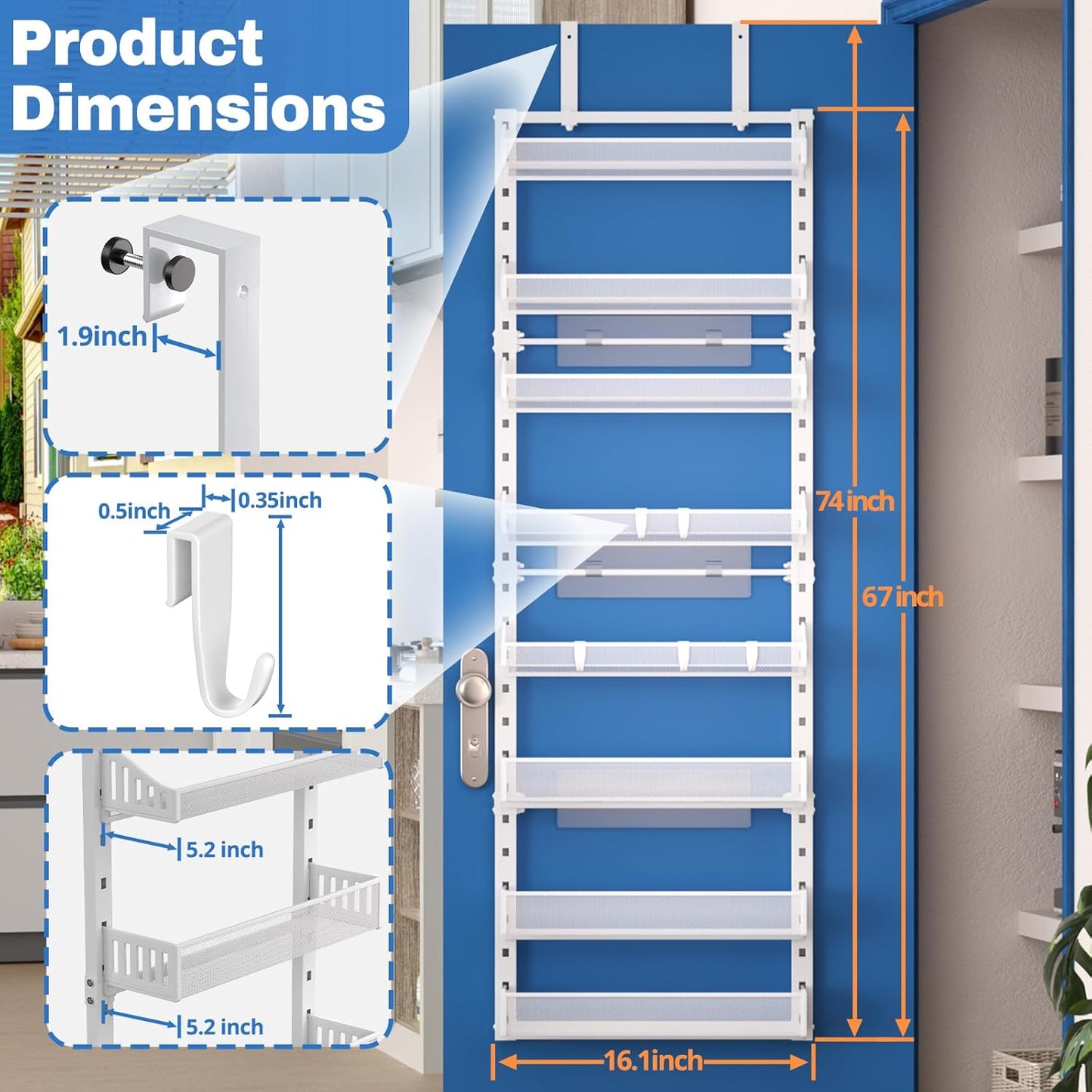 Organiz. especias 8 niveles metal resistente 2en1 para cocina