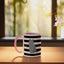 Taza de cerámica a rayas rosa y blanco Nebelung