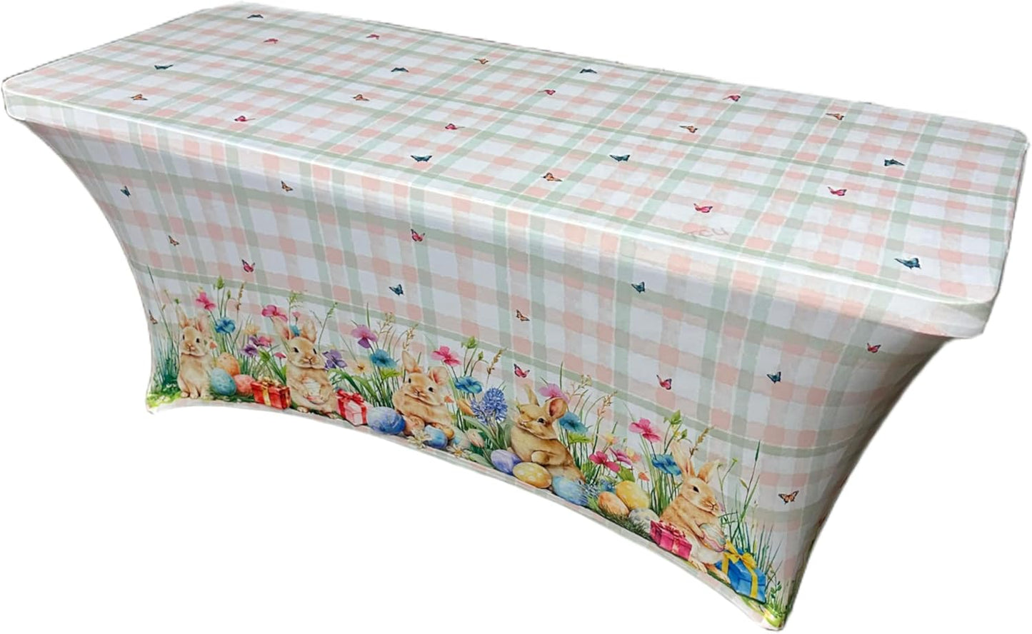 Mantel de elastano ajustable rectangular 6 pies para 4 de julio cumpleaños Navidad tema fútbol