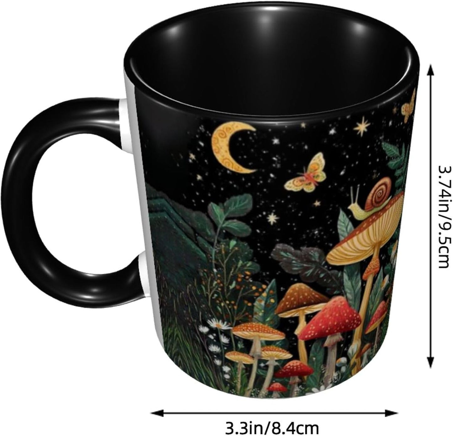 Taza de café con forma de hongo de cerámica para mujer