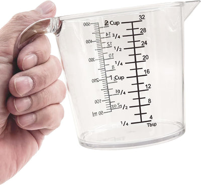 Taza medidora de plástico con asa 2 tazas para cocinar