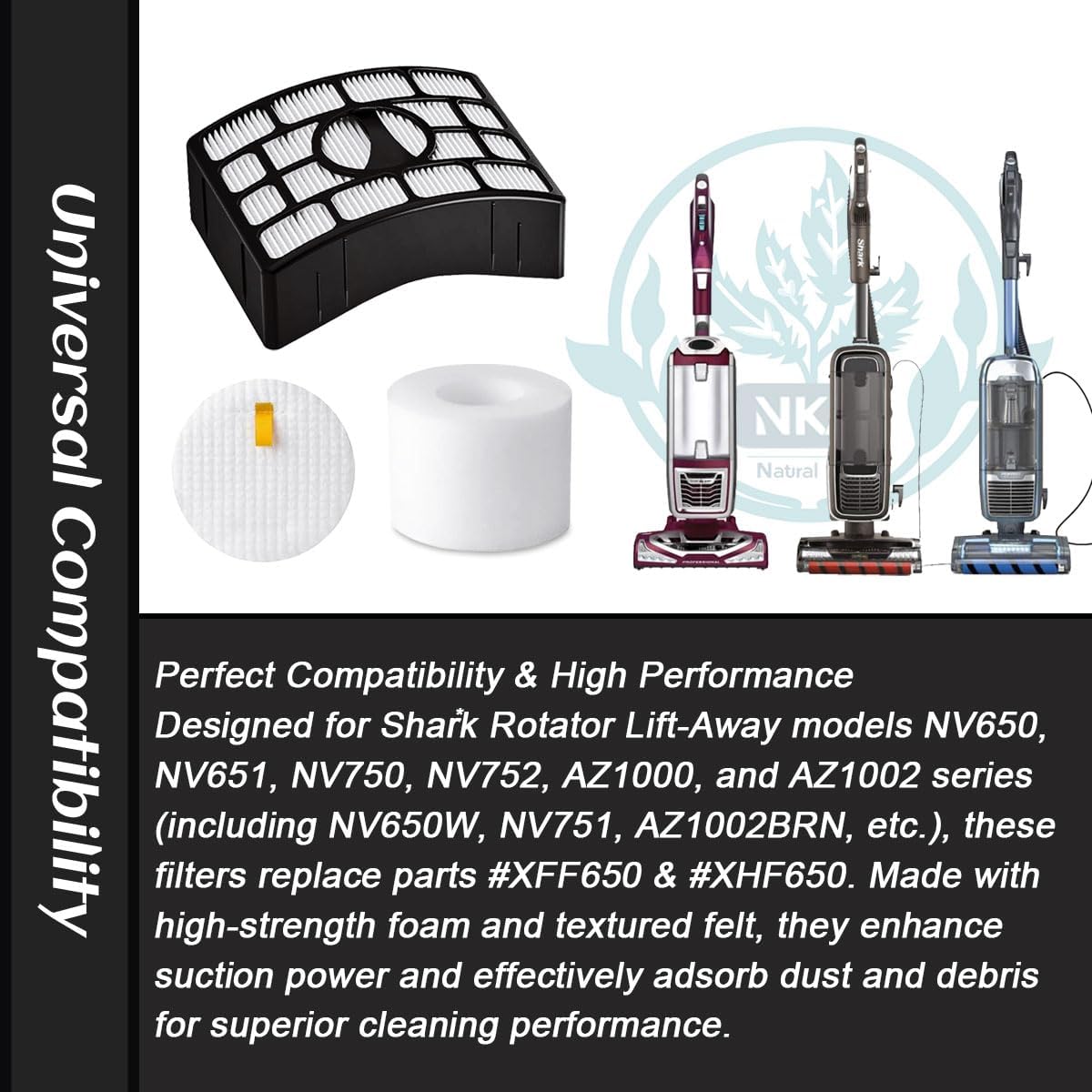 Filtro vacío comp Shark Rotator NV752 AZ1002 Hepa fieltro espuma