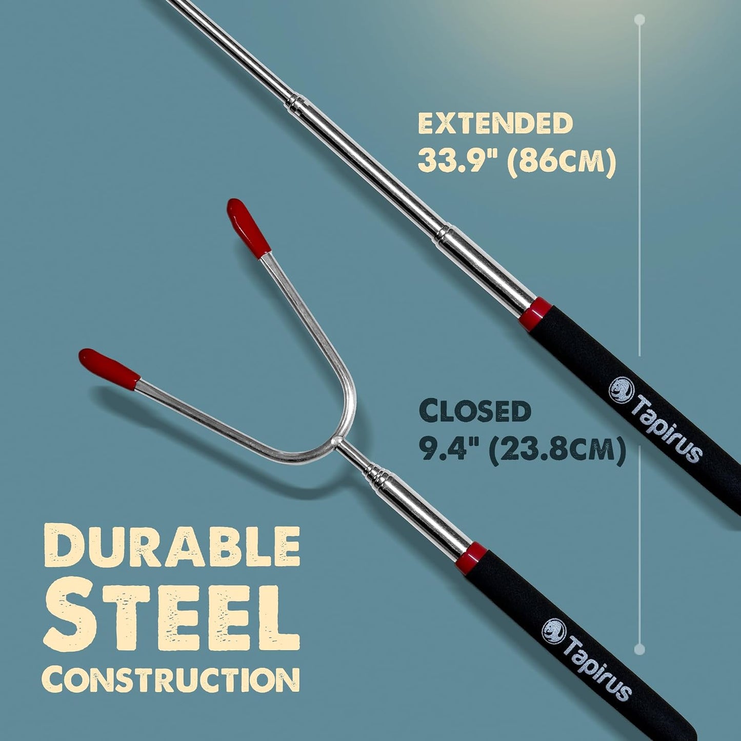 Varillas asar malvaviscos set 4 barras extensibles metal resistente