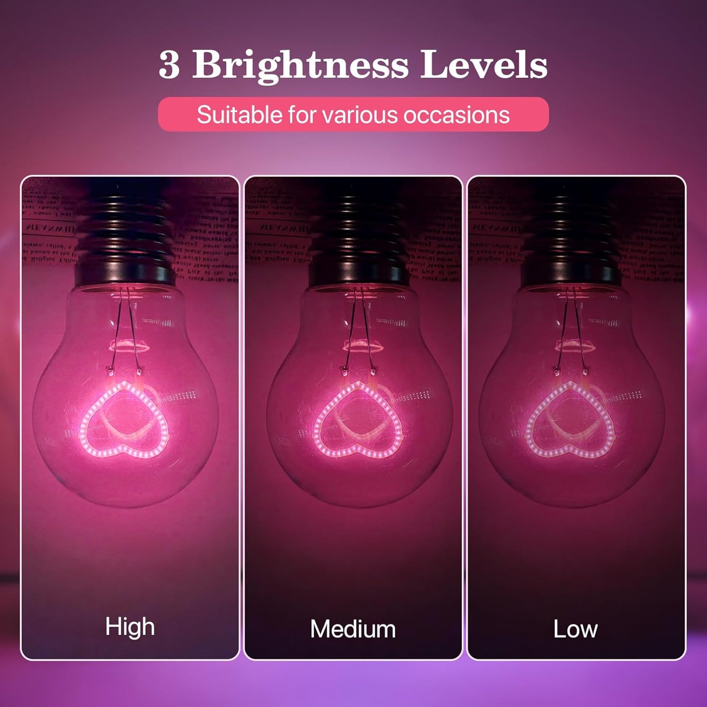 Bombilla E40 LED corazón lámpara Edison para regalo