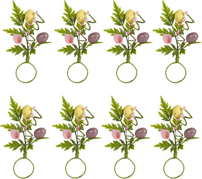 Juego de 8 servilleteros de huevos de Pascua para fiestas y cenas