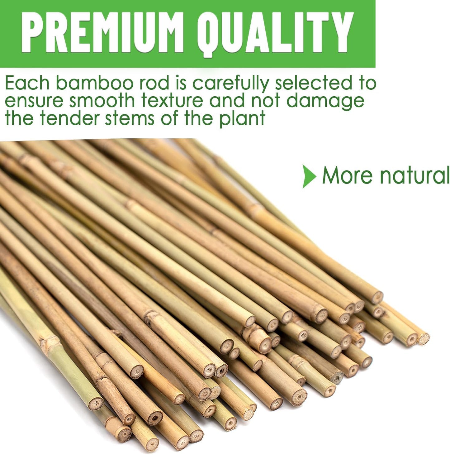 35 Pzas Estacas Bambú Natural para Plantas Interior y Exterior