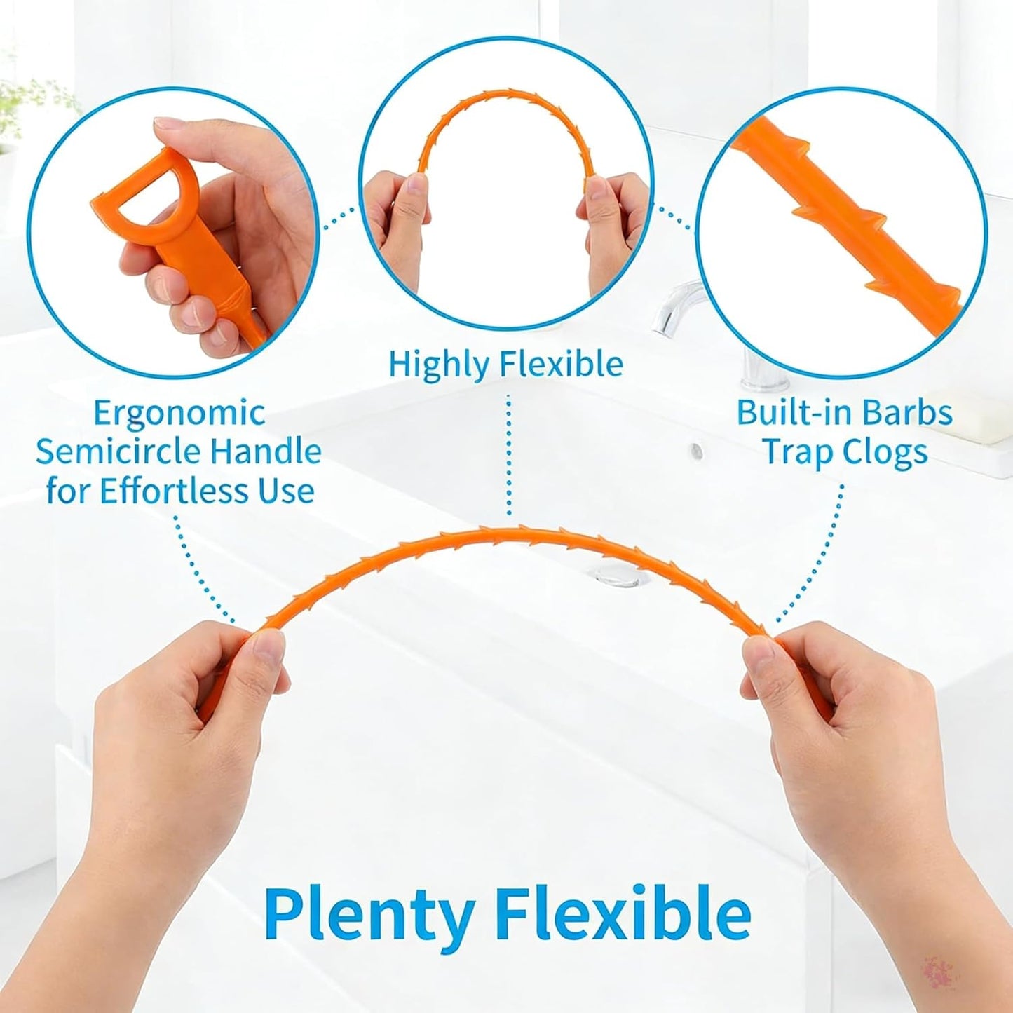 Serpiente drenaje 20pulg removedor obstrucciones flexible