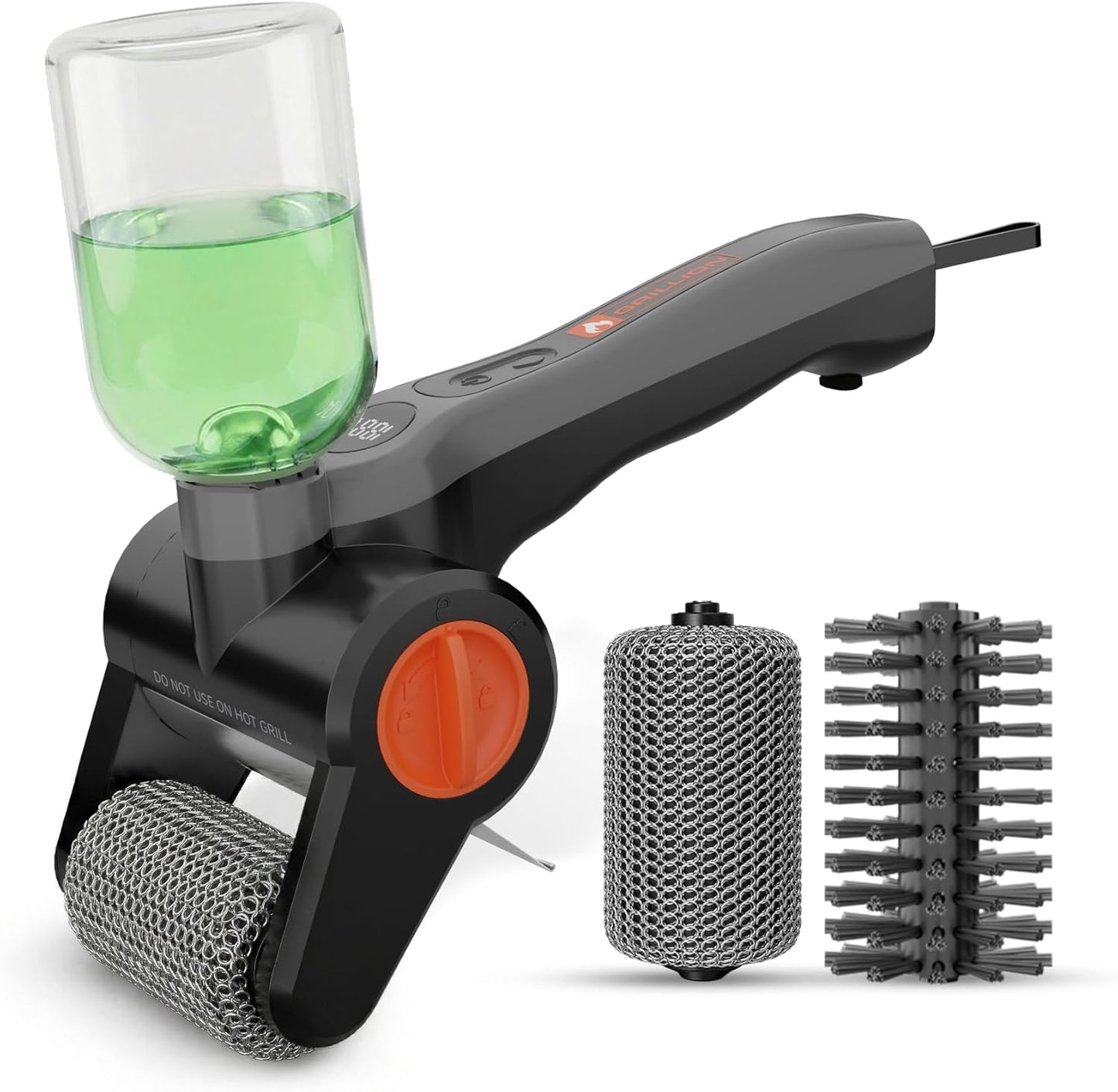 Cepillo eléctrico inalámbrico con dispensador jabón para barbacoa