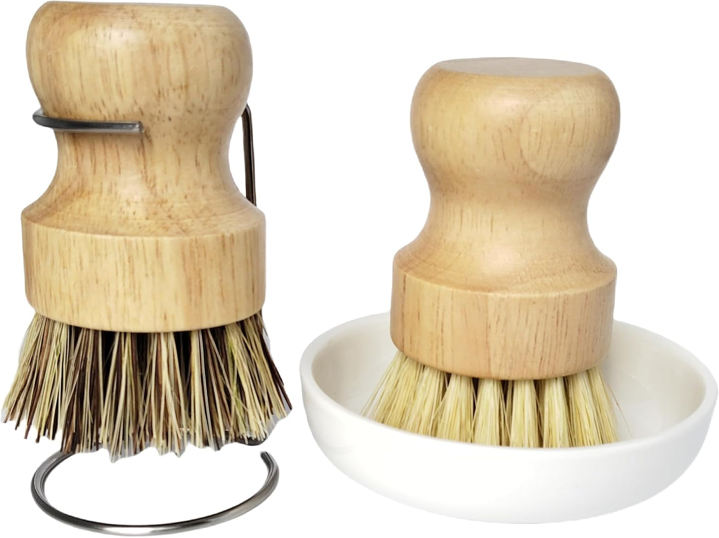 Cepillo bambú para maceta y cocina con cerdas duras y sisal