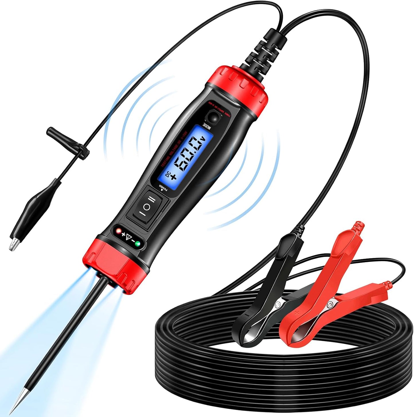 Probador circuito potencia automotriz con LCD 5-60V
