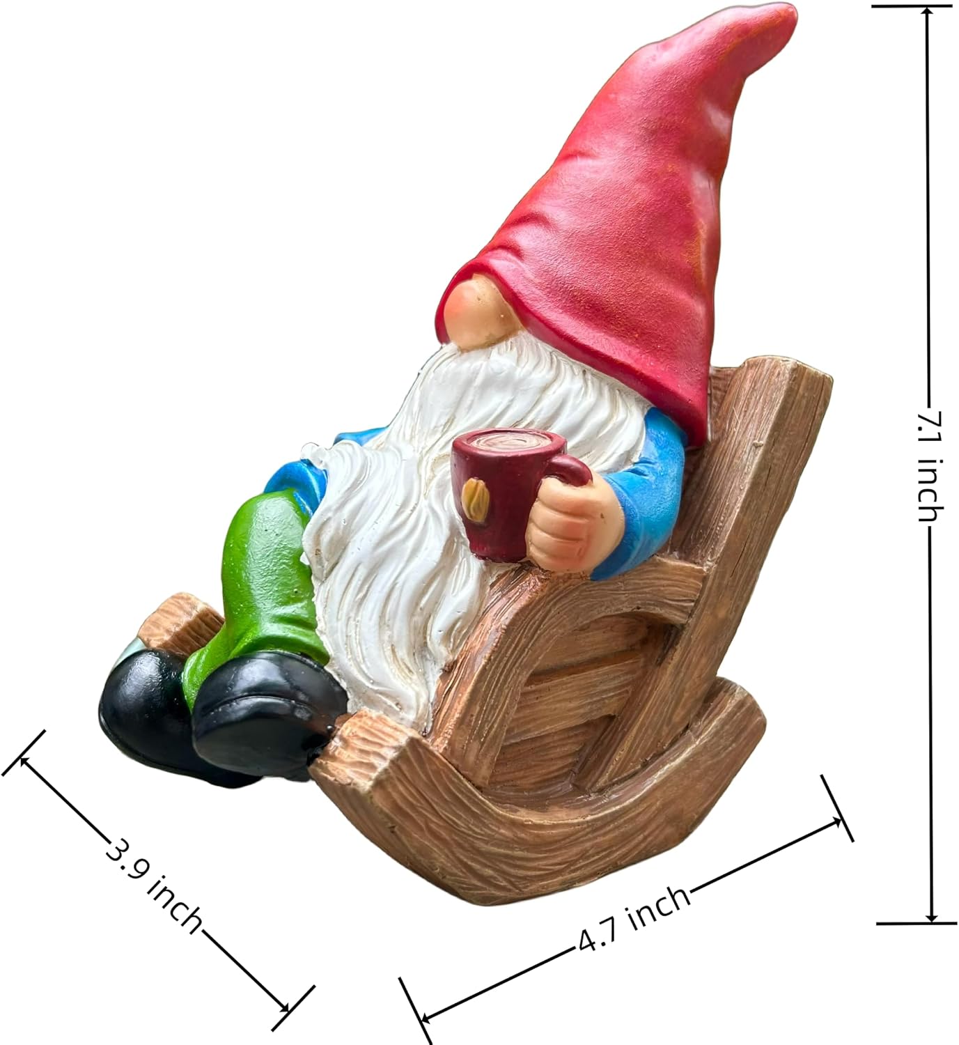 Estatua gnomo jardín para café 7.1pulg adorno