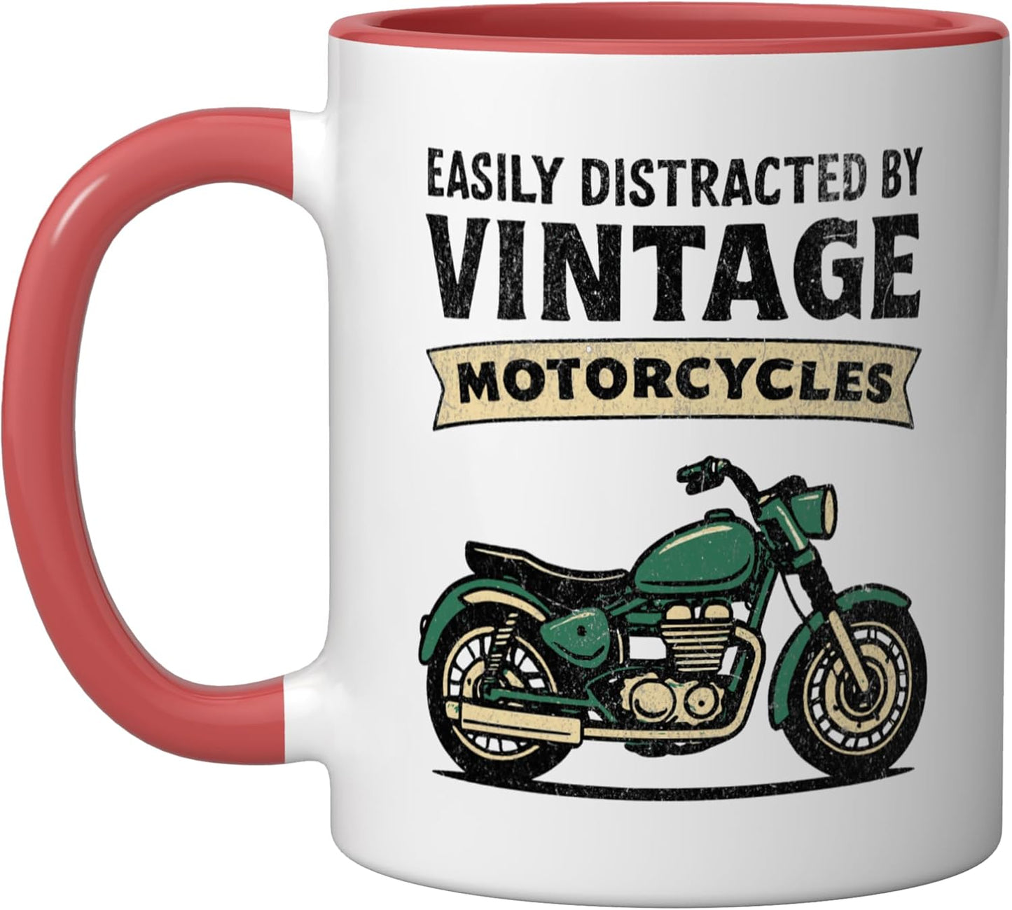 Taza Cerámica Bicicleta Retro Verde Rojo/Blanco