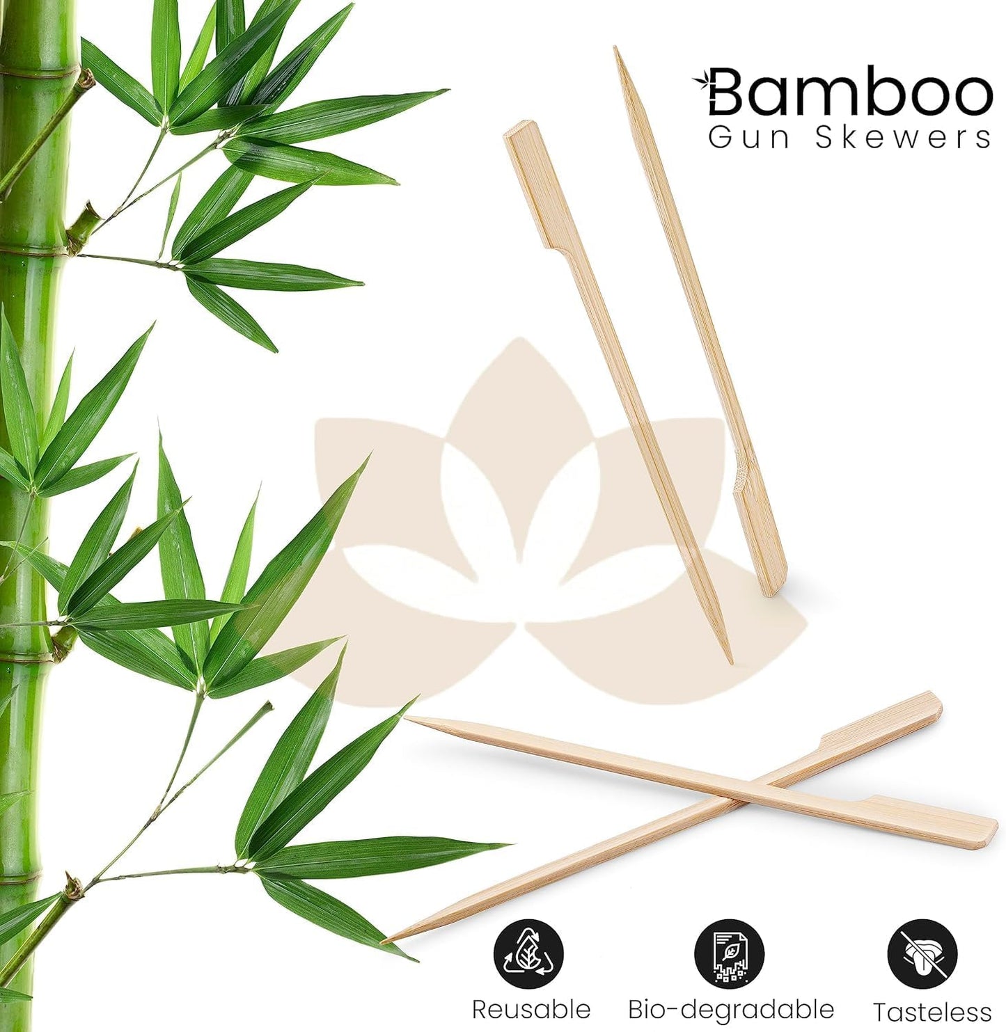 Juego brochetas madera para barbacoa 6pulg 100 unidades marrón