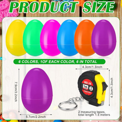 6 Paquetes Huevos Pascua con Llavero Cinta Métrica Regalo Adultos