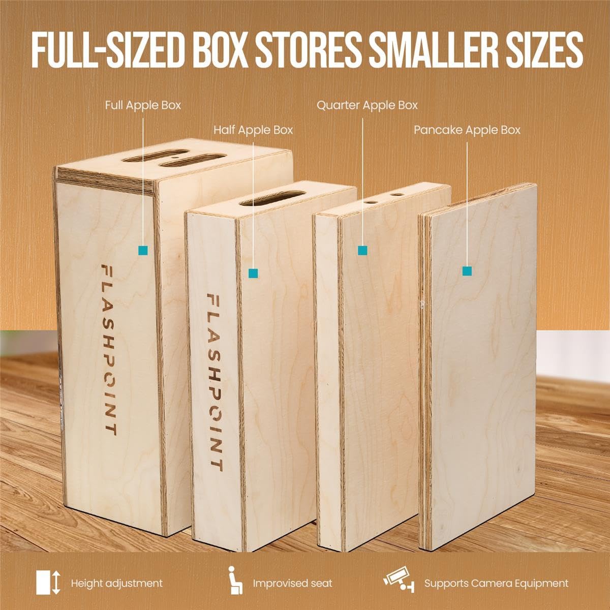 Juego caja manzana anidable 4en1 marrón