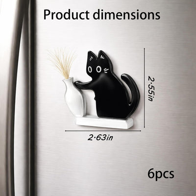 Juego de imanes para refrigerador 6 piezas soporte para bigotes de gato